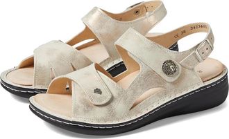 Finn Comfort Womens Finn Comfort Barbuda Sandals Gold Leather Adjustable Strap VER1175