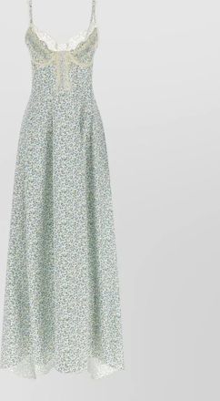 Ermanno Scervino lace dress fitted bodice sleeveless long floral