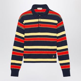 J.W.Anderson Jw Anderson Marineblau gestreiftes Poloshirt aus Baumwollmischung