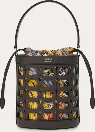 Ferragamo Women Gancini bucket bag (XS) Brown