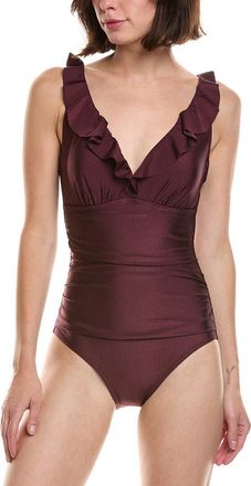 DKNY Dkny Ruffle Plunge Swimsuit