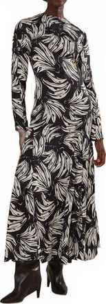 Farm Rio Bossa Banana Midi Dress In Black And White