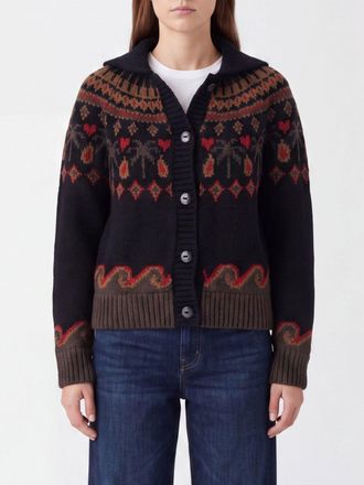 Alanui Cardigan in lana vergine jacquard con scollo a V e bottoni