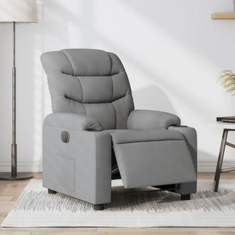 vidaXL Vidaxl - Sill&oacute;n Reclinable El&eacute;ctrico Tela Gris Claro