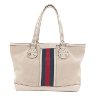 Gucci White Canvas Tote Bag (Pre-Owned)