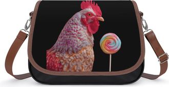 Generic Rooster Lollipop Cock Sucker Small Womens Crossbody Bags Shoulder Handbag with Adjustable Strap for Travel