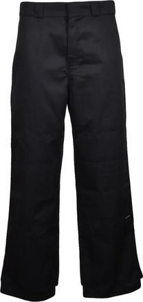Palm Angels Wide Leg Chino Trousers - Black