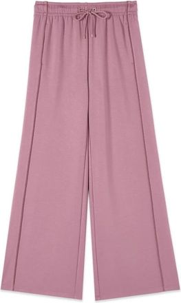Oltre Wijde Joggers met Paspel - Dames - Wijde Broeken - Roze - S - Polyester - Broeken