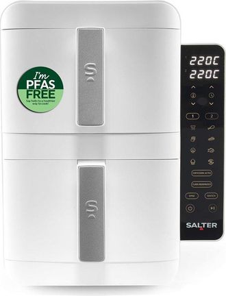 Salter Freidora Sin Aceite Apilable Salter Verticook Ultra - Cocina Vertical, 9 L, 2 Cestas Y Rejillas De 4,5 L, 9 Funciones, Sincroniz