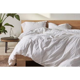 Coyuchi Organic Cotton Percale Duvet Cover in Alpine White at Nordstrom, Size Twin
