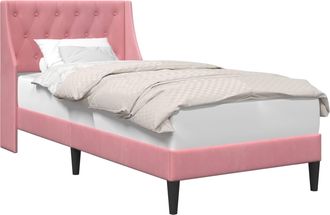 vidaXL Estructura De Cama Con Cabecera Rosa 100 X 200 Cm Terciopelo Vidaxl