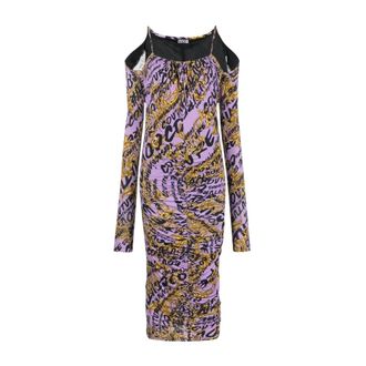 Versace Jeans Couture Dames, Jurken, Paars, Maat: S Viscose