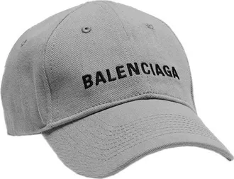 Balenciaga (WMNS) Balenciaga Visor Logo Cap Grey Black 590758310B21460