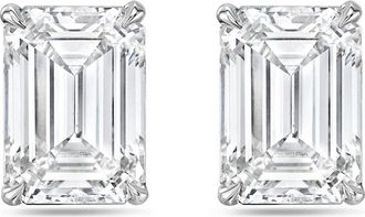 Diana M. Jewels 14kt 1ct Lab Grown 4 Prong Studs emerald cut, DEF color, VS clarity, excellent cut