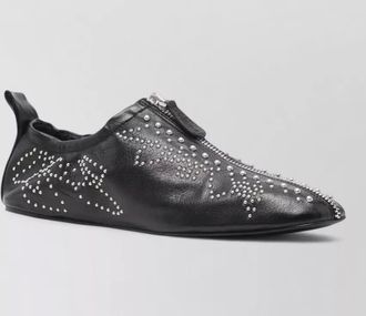 Chlo&eacute; leather studded slip-on sneakers