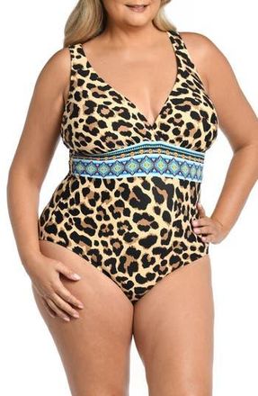 La Blanca Running Cross Back One-Piece Swimsuit in Tan at Nordstrom Rack, Size 20W
