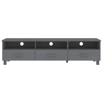 Berkfield Home TV Cabinet HAMAR Dark Grey 158x40x40 cm Solid Wood Pine | Size: 158 x 40 x 40 cm