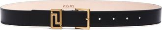 Versace Greca Goddess Leather Belt in Black-Versace Gold at Nordstrom, Size 100