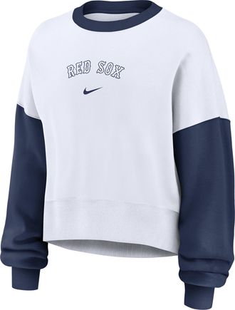 Nike Boston Red Sox Primary Nike Womens MLB Pullover Crew in White | 01D7022NBQ-9HV