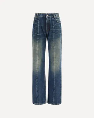 Versace Distressed straight-leg cotton denim Jeans Female 26