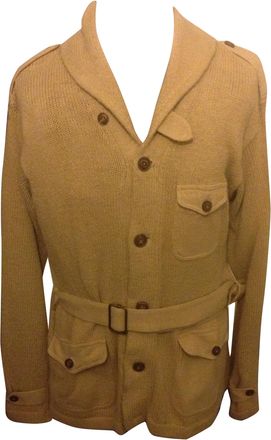 Ralph Lauren Polo Ralph Lauren golden beige marksman belted cowl neck cardigan Size L