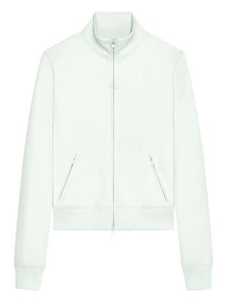 Courr&egrave;ges zip-up logo-detail sweatshirt - women - Polyester - S - Pink