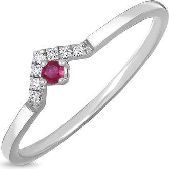 Bony Levy 18K White Gold Ruby & Diamond Stackable Ring at Nordstrom Rack