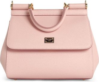 Dolce & Gabbana kleine Sicily handtas in roze Dauphine kalfsleer