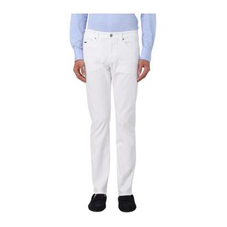 HUGO BOSS Slim Fit Jeans, male, White, W36, White Slim Fit Boss Trousers