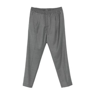 BRIGLIA 1949 Broeken, Heren, Grijs, S, Leer, Slim-fit broek