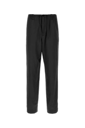 Dries Van Noten Black Satin Penny Pant
