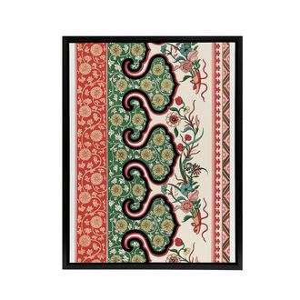 Artery8 Owen Jones Ornamental Floral Motif Pattern Framed Canvas Art Print | Size: W24 x H32