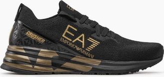 Emporio Armani Mens Crusher Black/Gold Sneaker Trainer - Size: 11