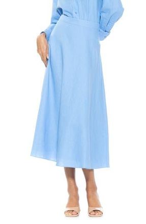 Alexia Admor Brilyn Linen Midi Skirt in Light Blue at Nordstrom Rack, Size 2