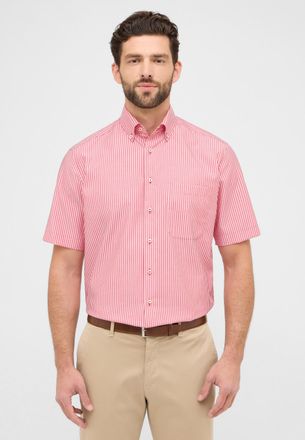 Eterna Kurzarmhemd ETERNA COMFORT FIT, Herren, Gr. 43, Normalgr&ouml;ssen, rot, Popeline, 100% Baumwolle, normal, Hemden Kurzarmhemd, NON IRON (b&uuml;gelfrei)