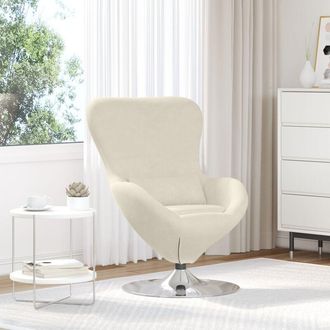 vidaXL Poltrona uovo Crema 63 x 73 x 90 cm Velluto - Vidaxl