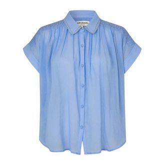 Lollys Laundry Dames, Blouses & Shirts, Blauw, Maat: XL Katoen
