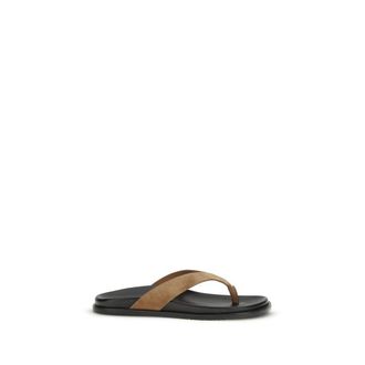 Stuart Weitzman Multicolor Calf Leather Bos Taurus Flip-Flop Womens Sandals