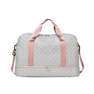 Generic Compatible For Lightweight Luggage Bag, Large Capacity Travel Duffle Gym Tote Bags, Shoulder Weekender Overnight(Grey)