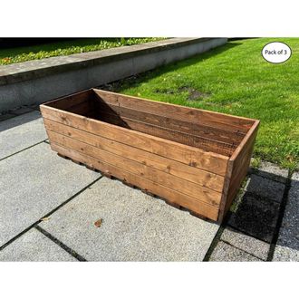 Charles Taylor Trading Multi Pack of 3 - Extra Large Open Berwick Trough - Fully Assembled in Light Brown