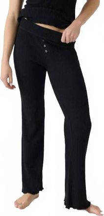 PJ Salvage Reloved Rib Knit Pajama Pants In Black