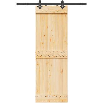 vidaXL Vidaxl - Puerta Corredera Con Herrajes Madera Maciza De Pino 70x210 Cm