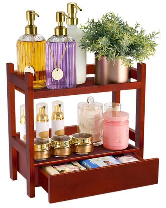 Sorbus 2-Tier Bamboo Counter Organizer With Drawer