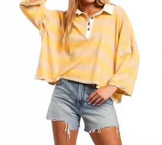 Free People Auggie Polo Tee In Yellow