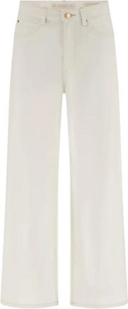 Guess Jeans, Dames, Wit, W26 L31, Katoen, Wide Leg Ankle Jeans