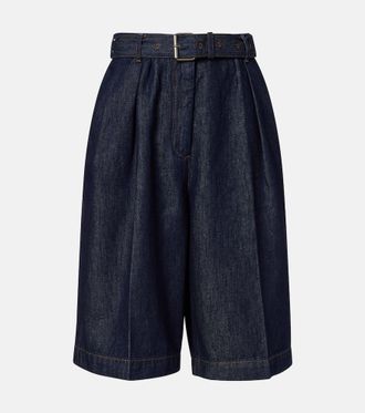 Dries Van Noten Pleated denim shorts
