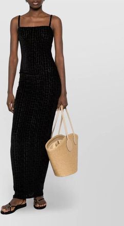 Balmain monogram dress fitted silhouette floor length