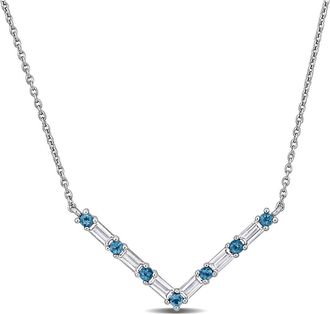 Delmar Blue Topaz & White Topaz Chain Necklace at Nordstrom Rack
