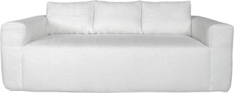 Oviala Sof&aacute; de 3 plazas en tejido boucl&eacute; con cojines crudo L 200 cm