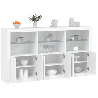 vidaXL Aparador Con Luces Led Blanco 181,5x37x100 Cm Vidaxl